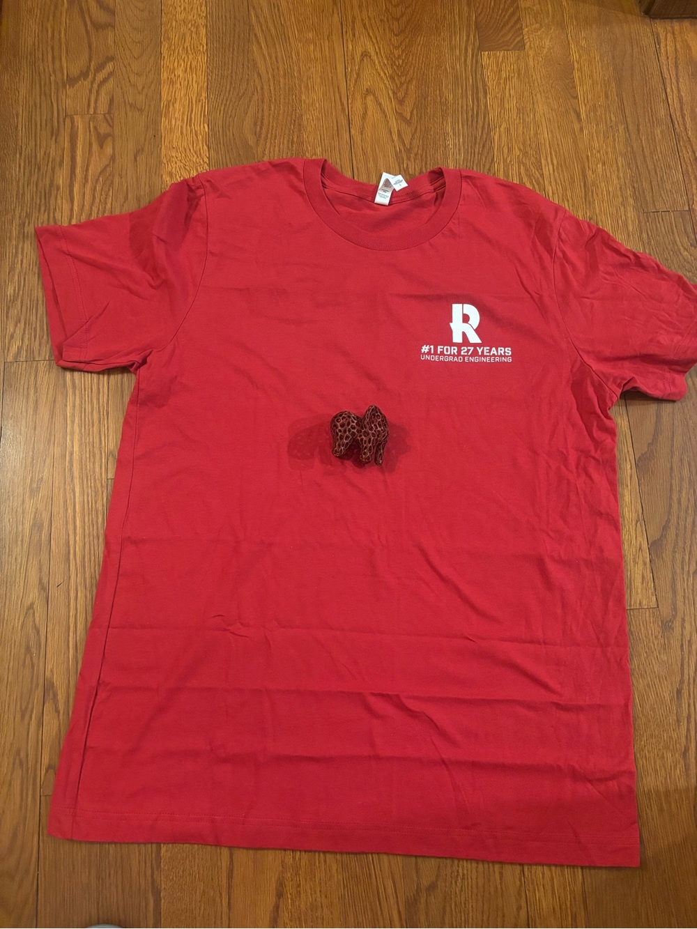 New Rose Hullman Institute Tshirt size Large and free mascot figurine